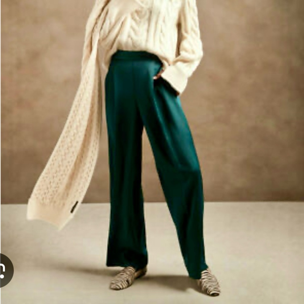 BR satin wide leg pants size XS